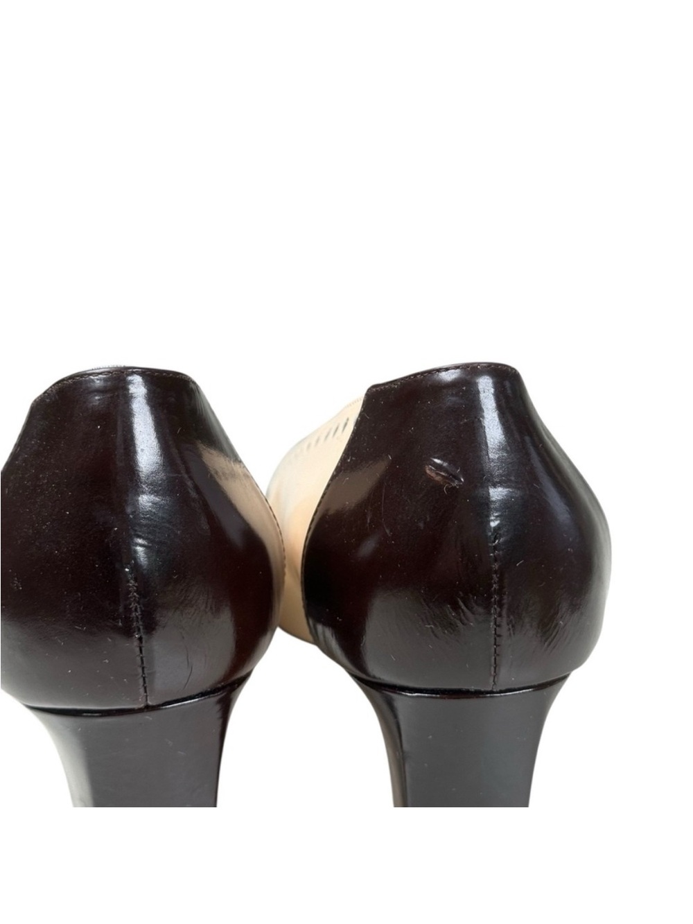 Vintage Yves Saint Laurent Leather Pumps Heels Italy Size 7.5 spectator heels - Picture 7 of 15